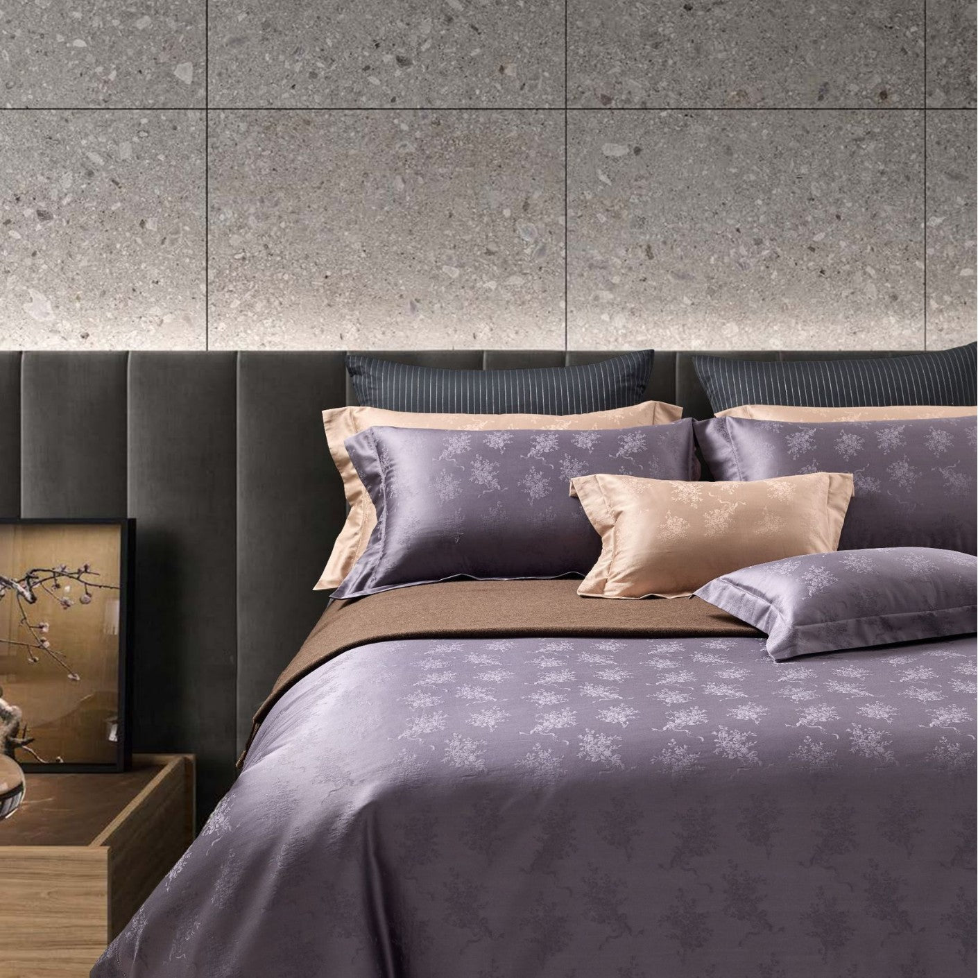 Baumwolle Toffee Baumwolle Jacquard perforierte Prozess vierteiliges Set