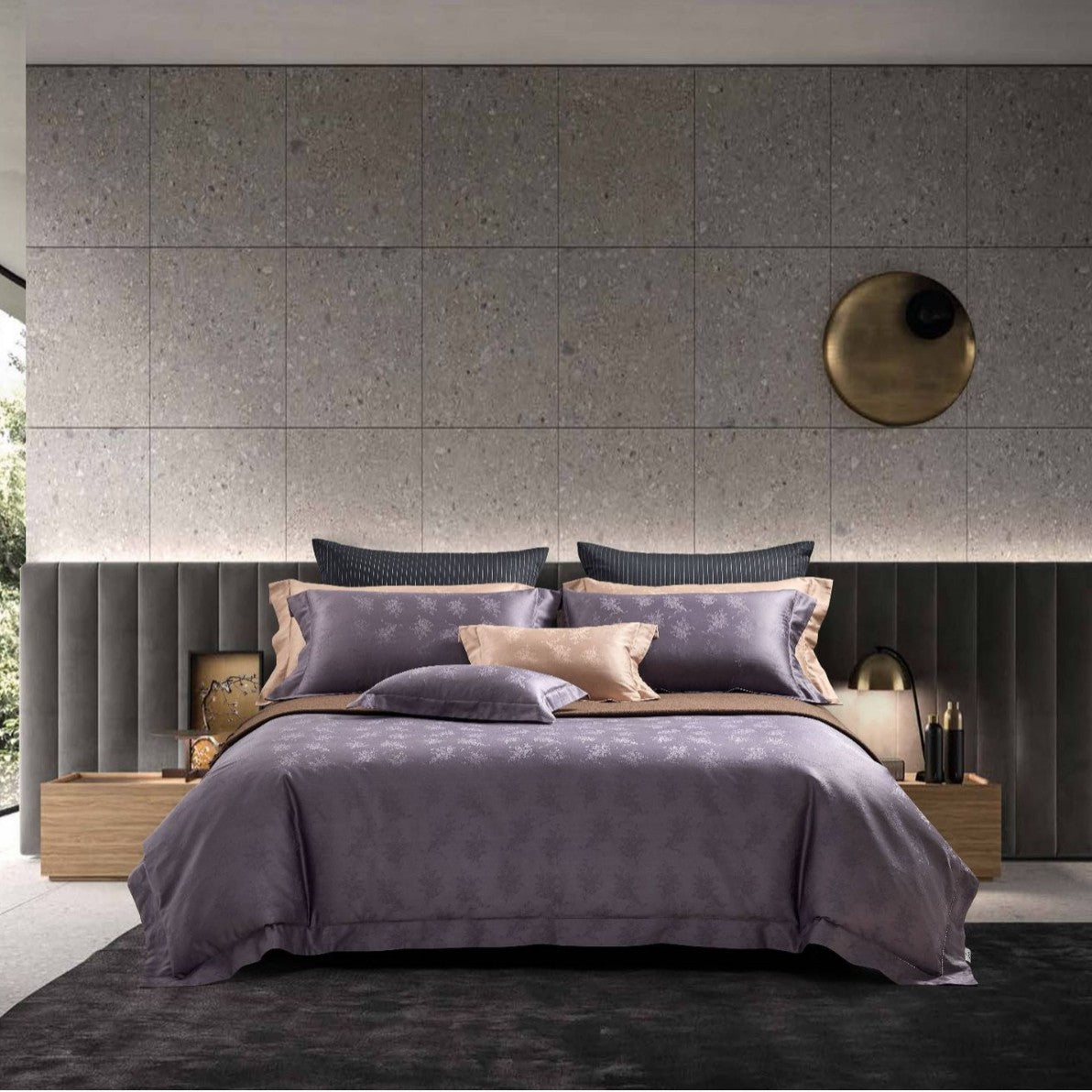 Baumwolle Toffee Baumwolle Jacquard perforierte Prozess vierteiliges Set