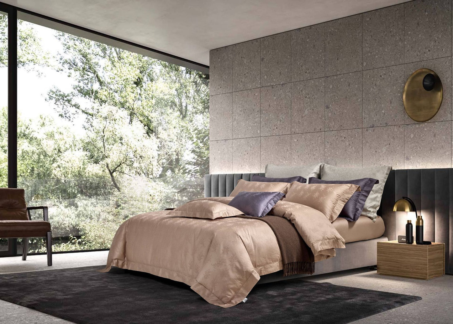 Jacquard perforierte vierteiliges Set