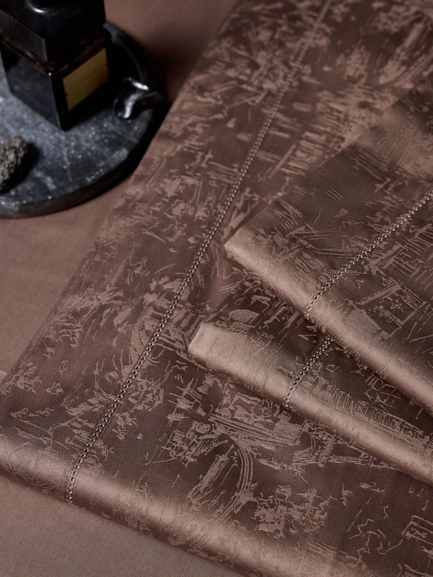 2025 Frühling Baumwolle Toffee Baumwolle Jacquard perforiert vierteiliges Set