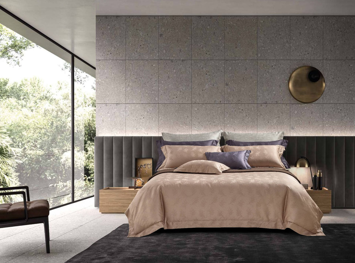 Jacquard perforierte vierteiliges Set