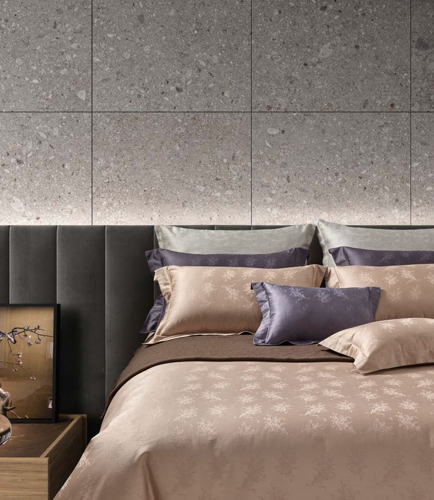 Jacquard perforierte vierteiliges Set