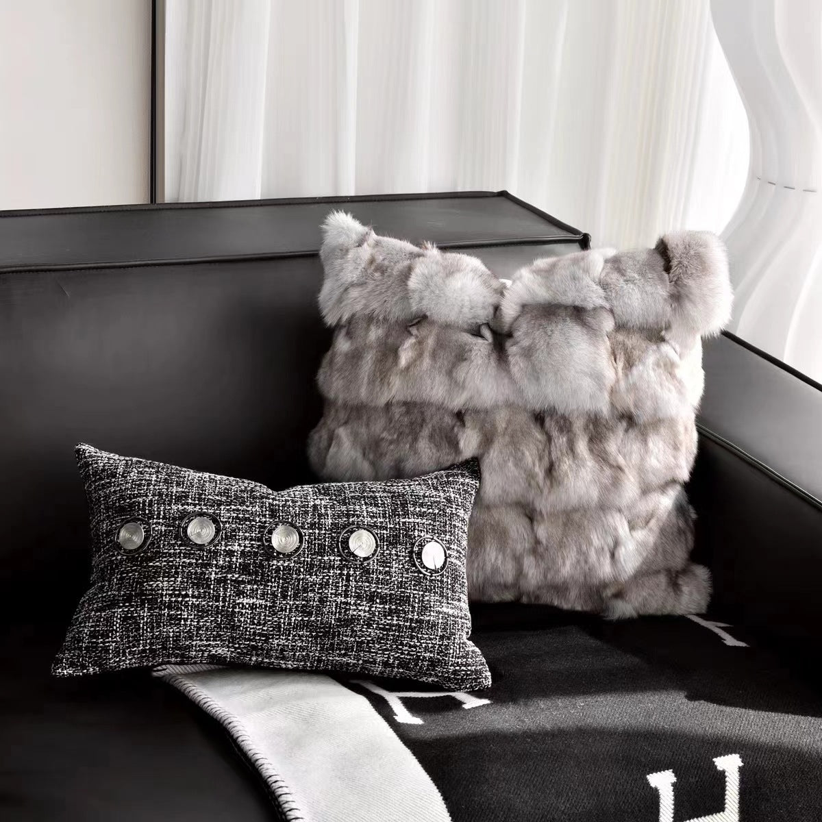 Model room pillows, light luxury, simple modern soft sofas, living room cushions, square pillows, model rooms, hotel pillows