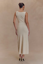Perla - Ärmelloses Maxikleid mit Knöpfen
