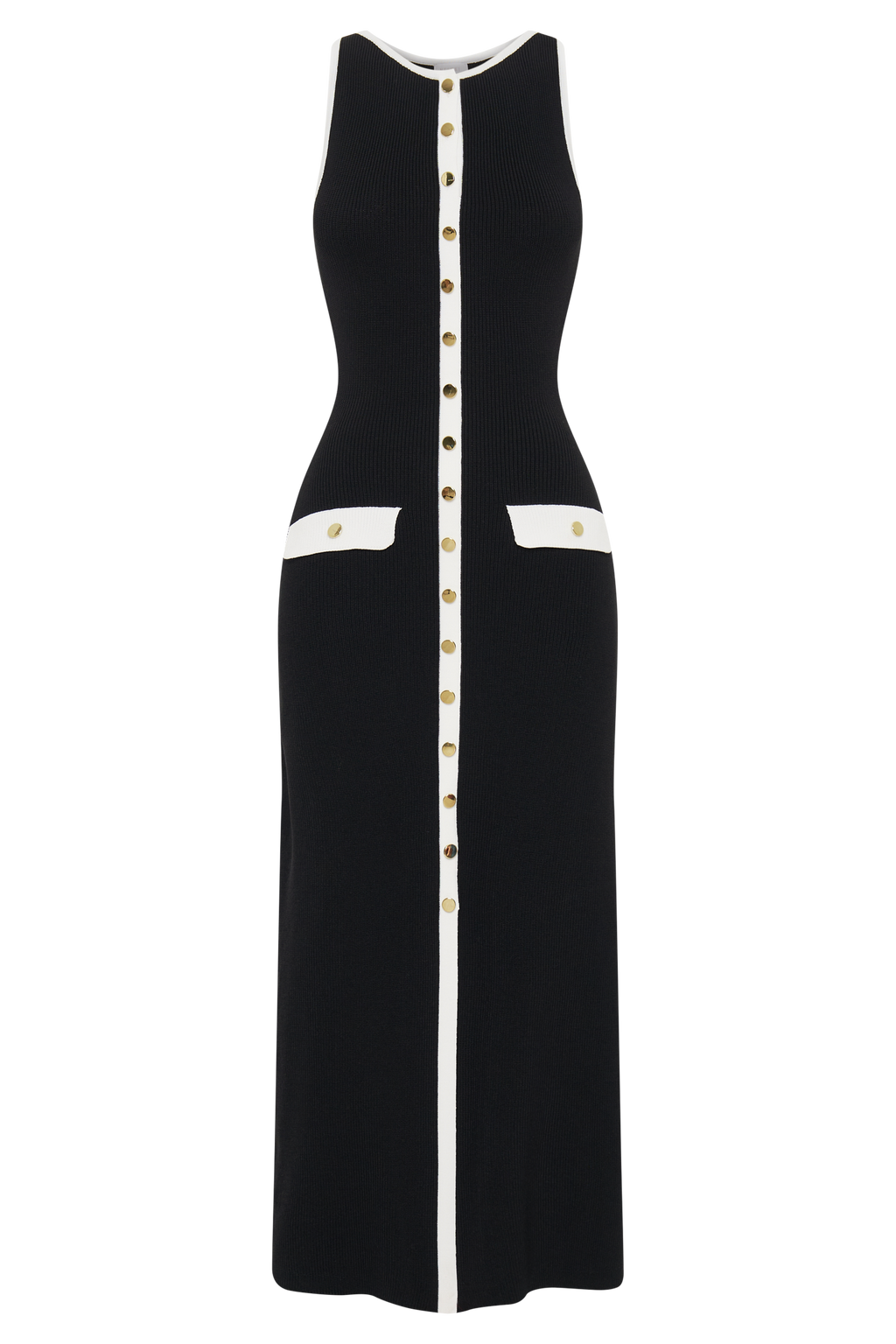 Perla - Ärmelloses Maxikleid mit Knöpfen