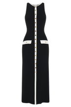 Perla - Ärmelloses Maxikleid mit Knöpfen