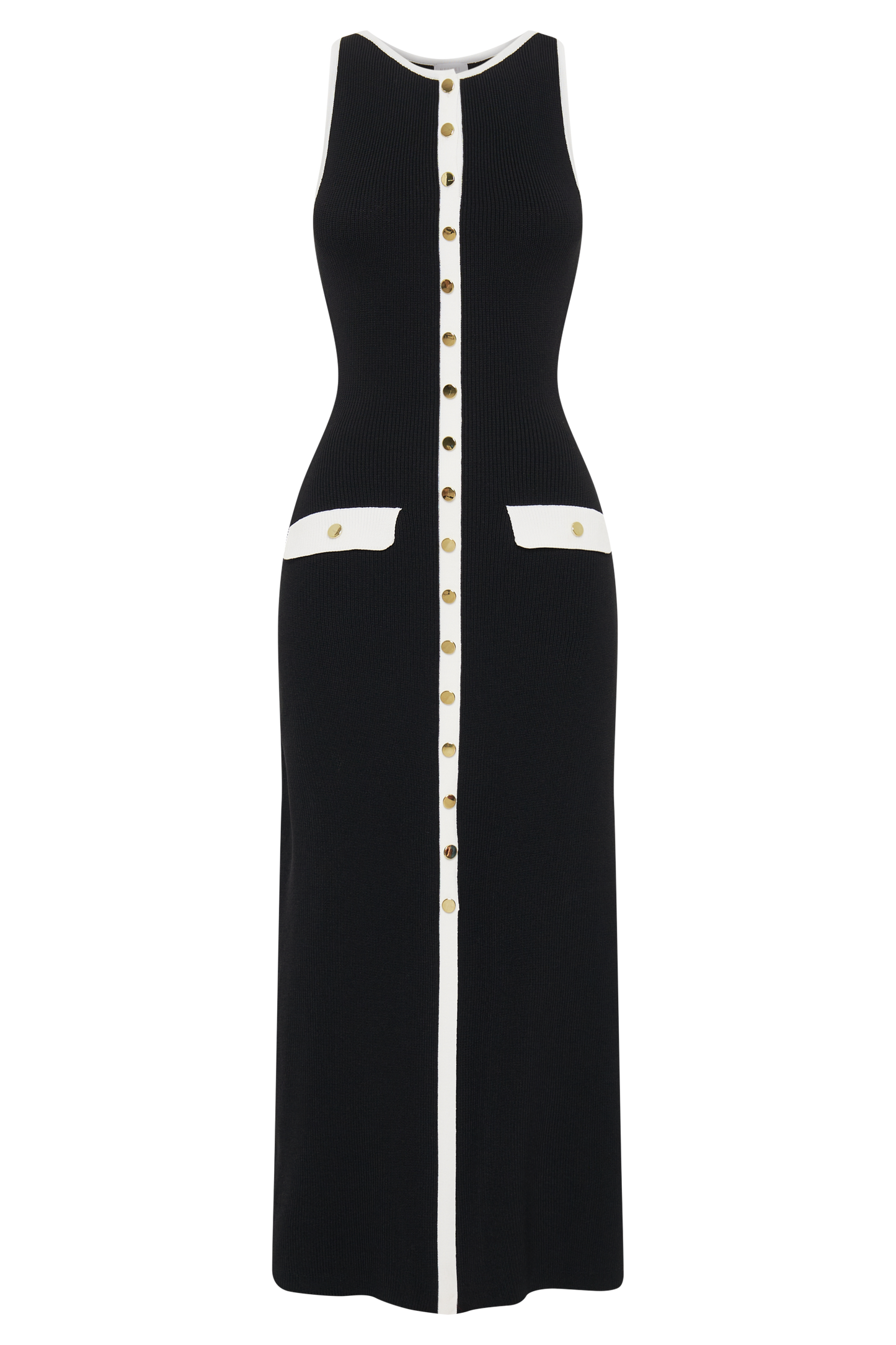 Perla - Ärmelloses Maxikleid mit Knöpfen