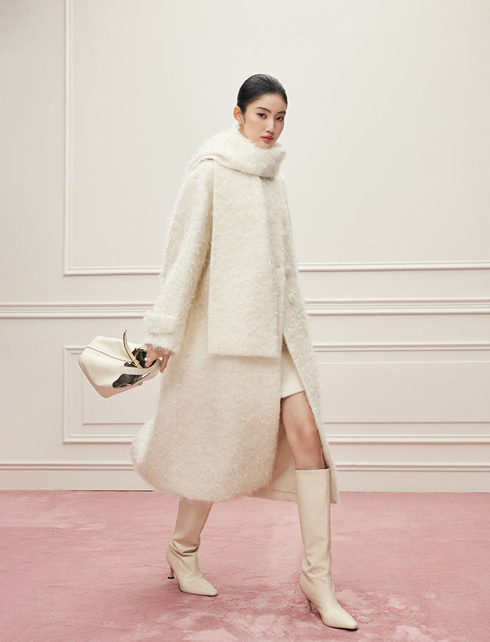 Creamy White Mohair Mantel