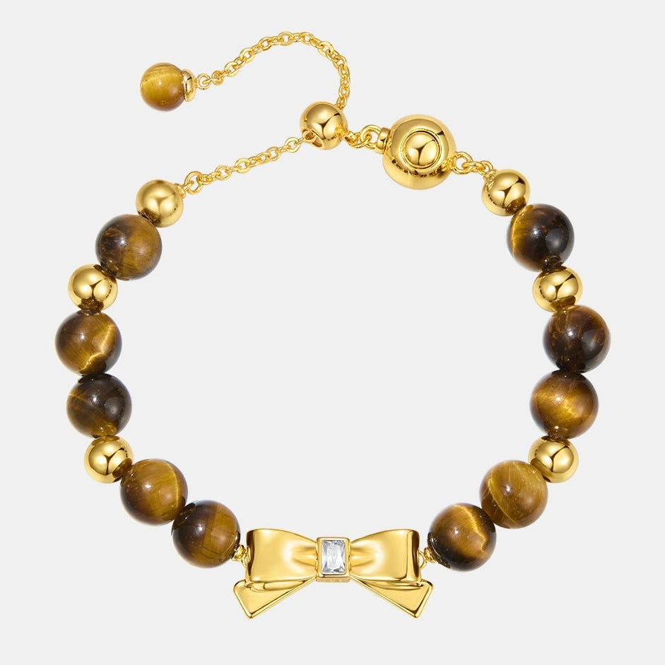 ZEGL designer autumn and winter tiger's eye bracelet women's autumn and winter light luxury niche exquisite bow new hand jewelry