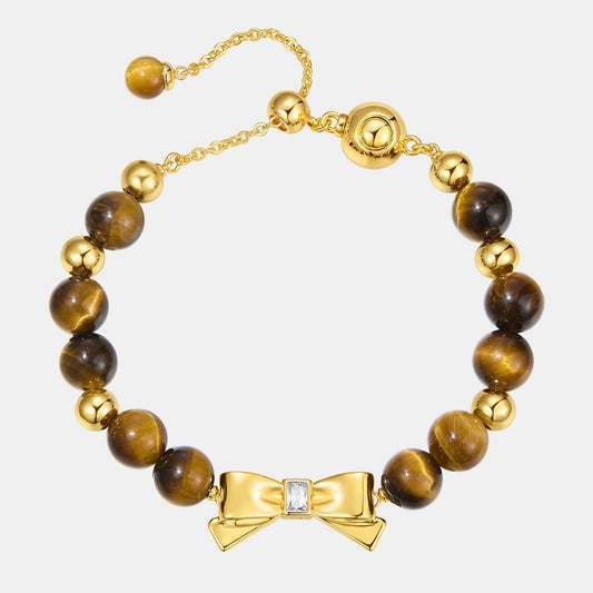 ZEGL designer autumn and winter tiger's eye bracelet women's autumn and winter light luxury niche exquisite bow new hand jewelry