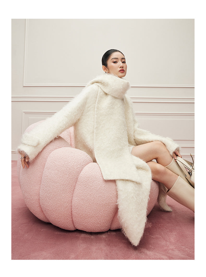 Creamy White Mohair Mantel