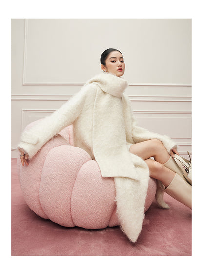 Creamy White Mohair Mantel