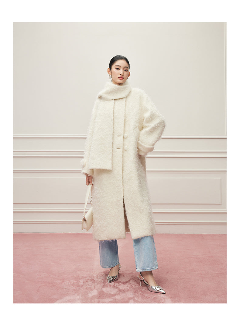 Creamy White Mohair Mantel