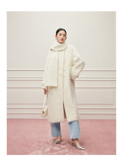 Creamy White Mohair Mantel