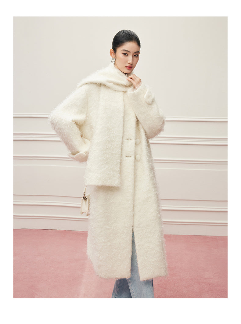 Creamy White Mohair Mantel