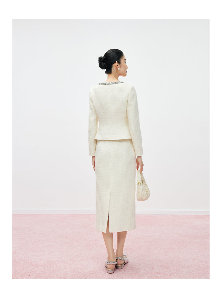 ÉCLAT D’IVOIRE – TWEED-ENSEMBLE MIT PERLENDETAILS