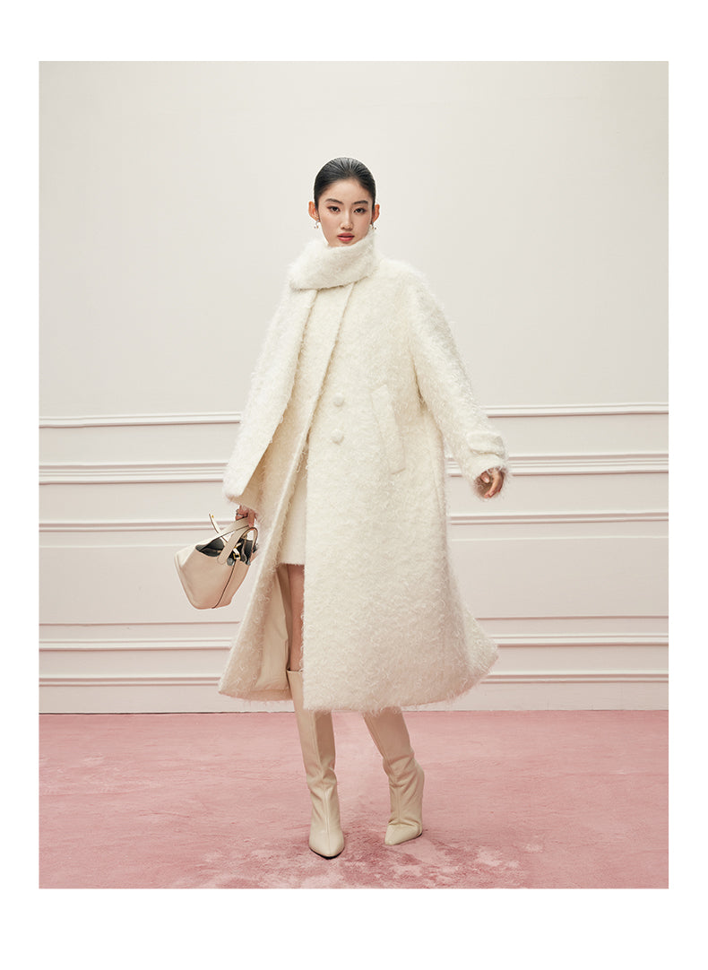 Creamy White Mohair Mantel