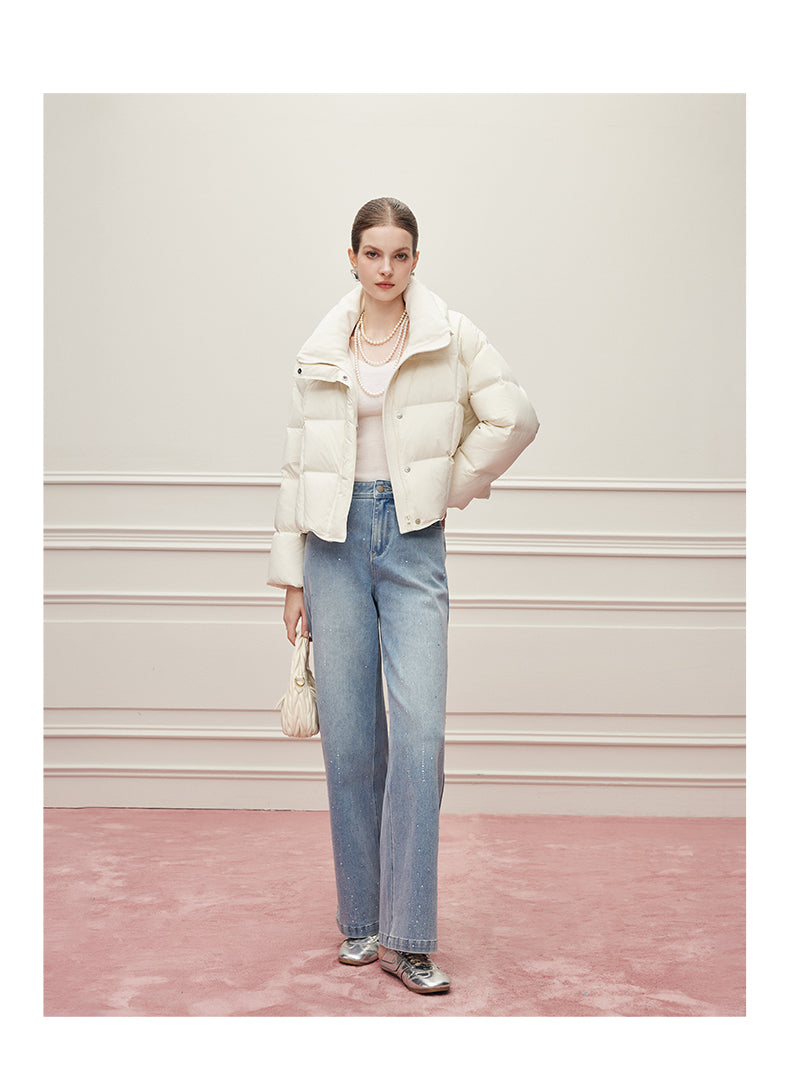 Noire Damen Winter Commuter Vielseitige Stehkragen