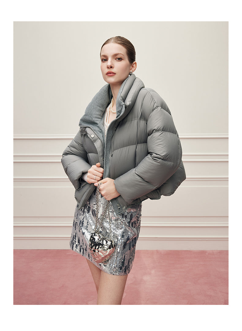 Noire Damen Winter Commuter Vielseitige Stehkragen