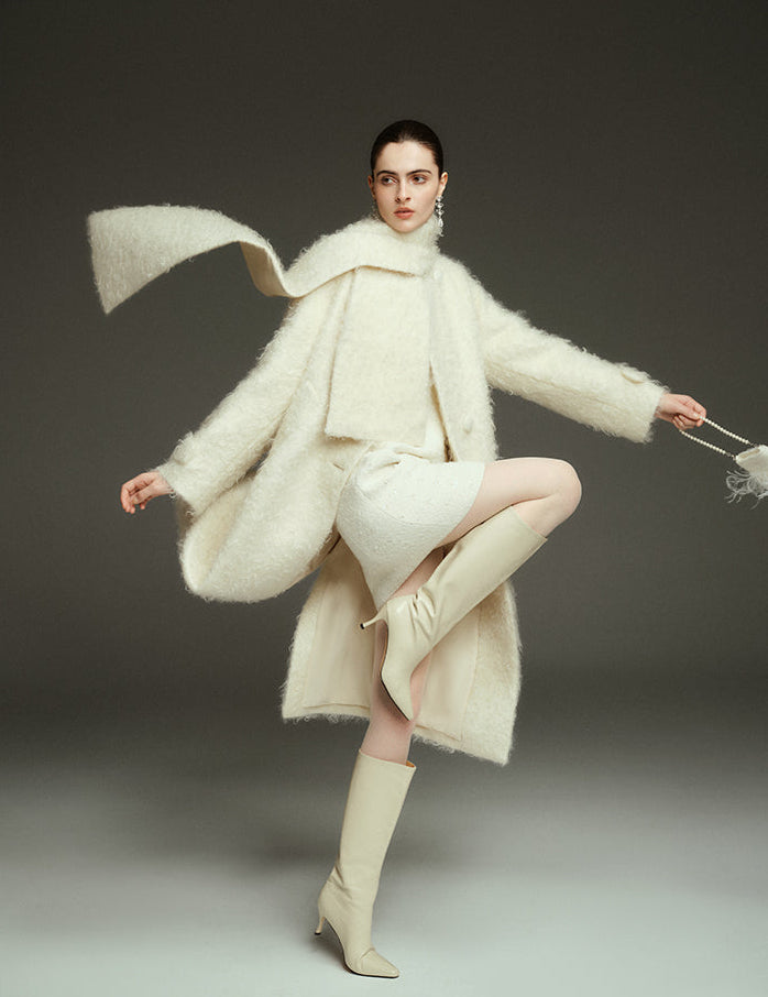 Creamy White Mohair Mantel