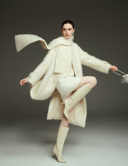 Creamy White Mohair Mantel