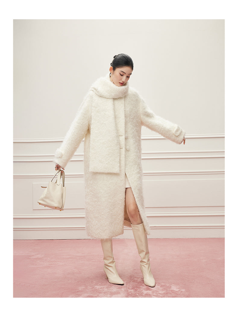 Creamy White Mohair Mantel