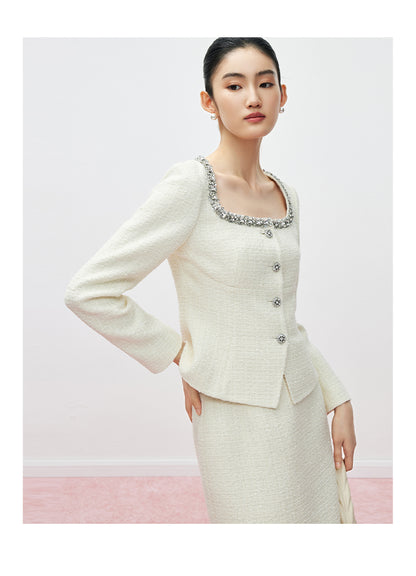 ÉCLAT D’IVOIRE – TWEED-ENSEMBLE MIT PERLENDETAILS