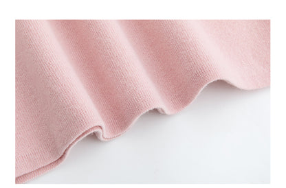 Noire Nieten Perlen Diamant Rosa Wolle Strickpullover