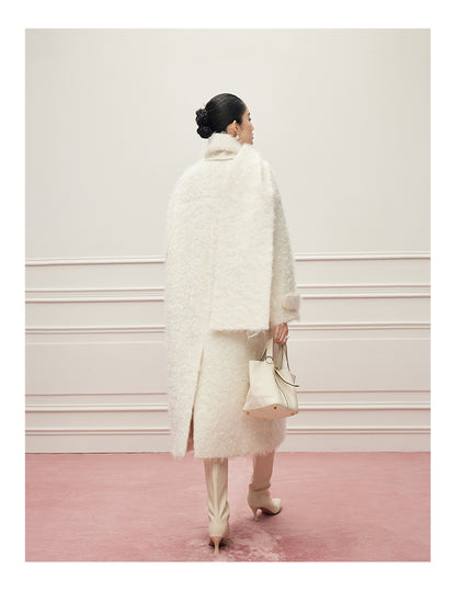 Creamy White Mohair Mantel