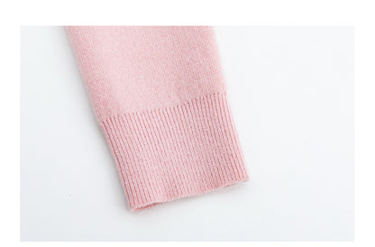 Noire Nieten Perlen Diamant Rosa Wolle Strickpullover