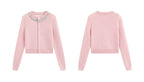 Noire Nieten Perlen Diamant Rosa Wolle Strickpullover