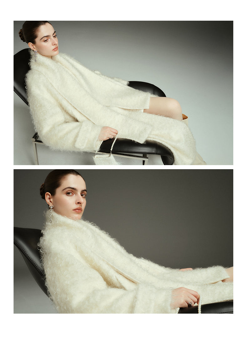 Creamy White Mohair Mantel