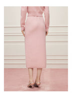 Noire Nieten Perlen Diamant Rosa Wolle Strickpullover