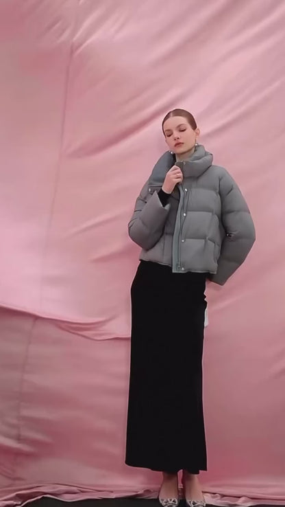 Noire Damen Winter Commuter Vielseitige Stehkragen